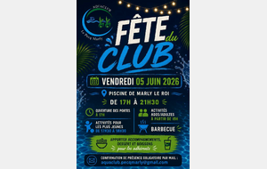 Fête du Club le 5 juin 2026 Piscine de Marly le Roi !