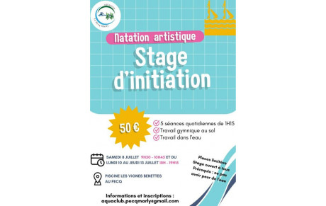 STAGE D’INITIATION À LA NATATION ARTISTIQUE