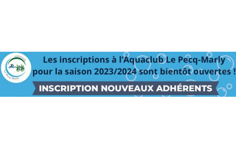 Inscription saison 2023/2024 pour les nouveaux adhérents